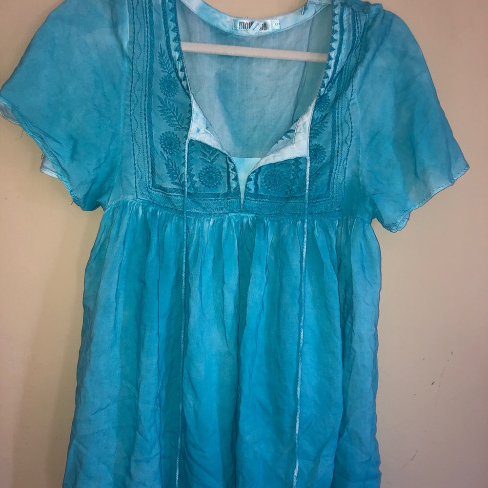 Monoreno embroidered tie dye blouse (S)